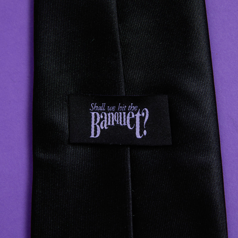 MAZZEL ストライプシャツ M ネクタイネックレス BLACK purple Shall we hit the Banquet?] ネクタイネックレス BLACK – BMSG