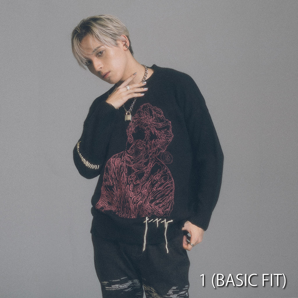 Bad Core ”Novel Core × A Good Bad Influence” Outline Sweater Black – BMSG