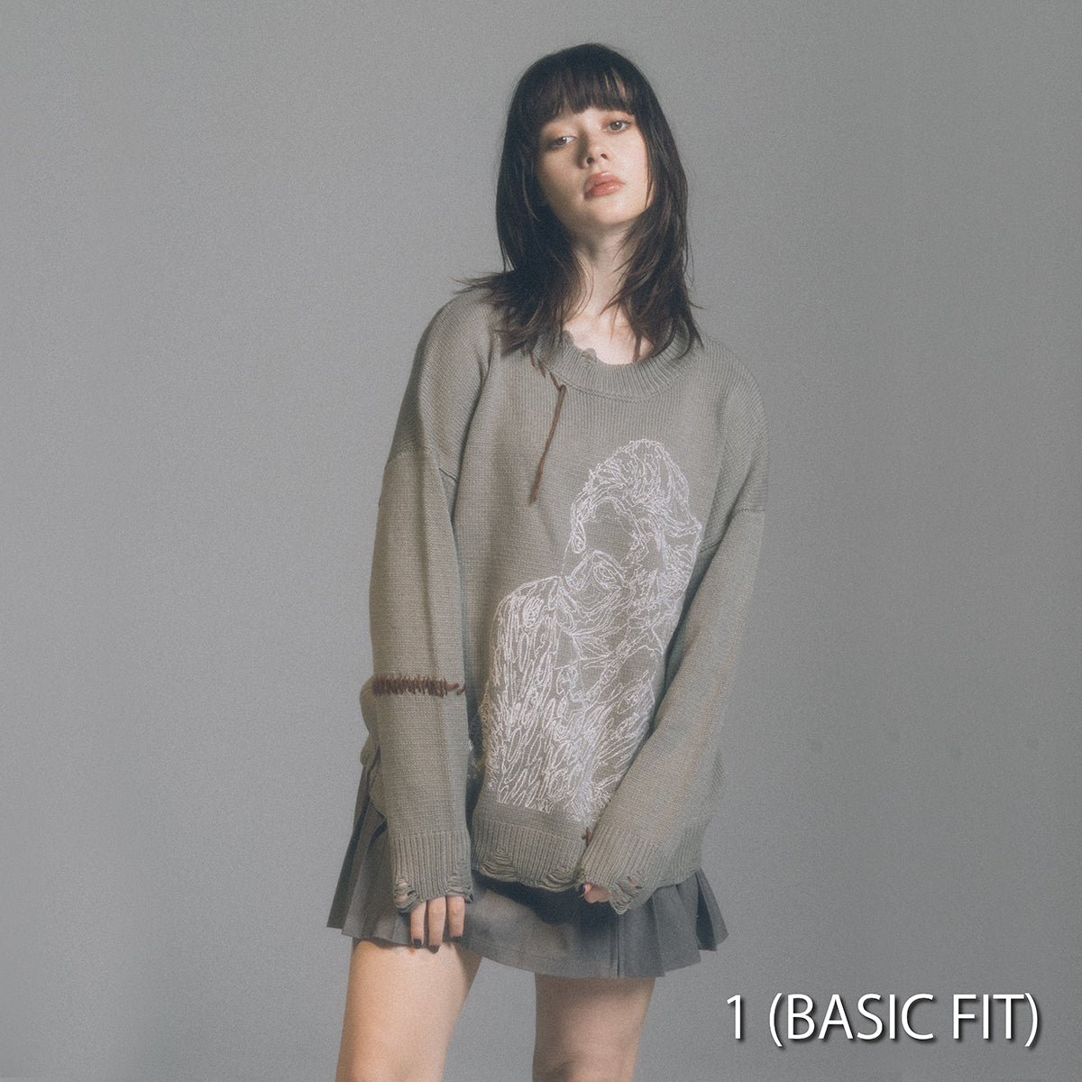 Novel Core × A Good Bad Influence” Outline Sweater Gray – BMSG