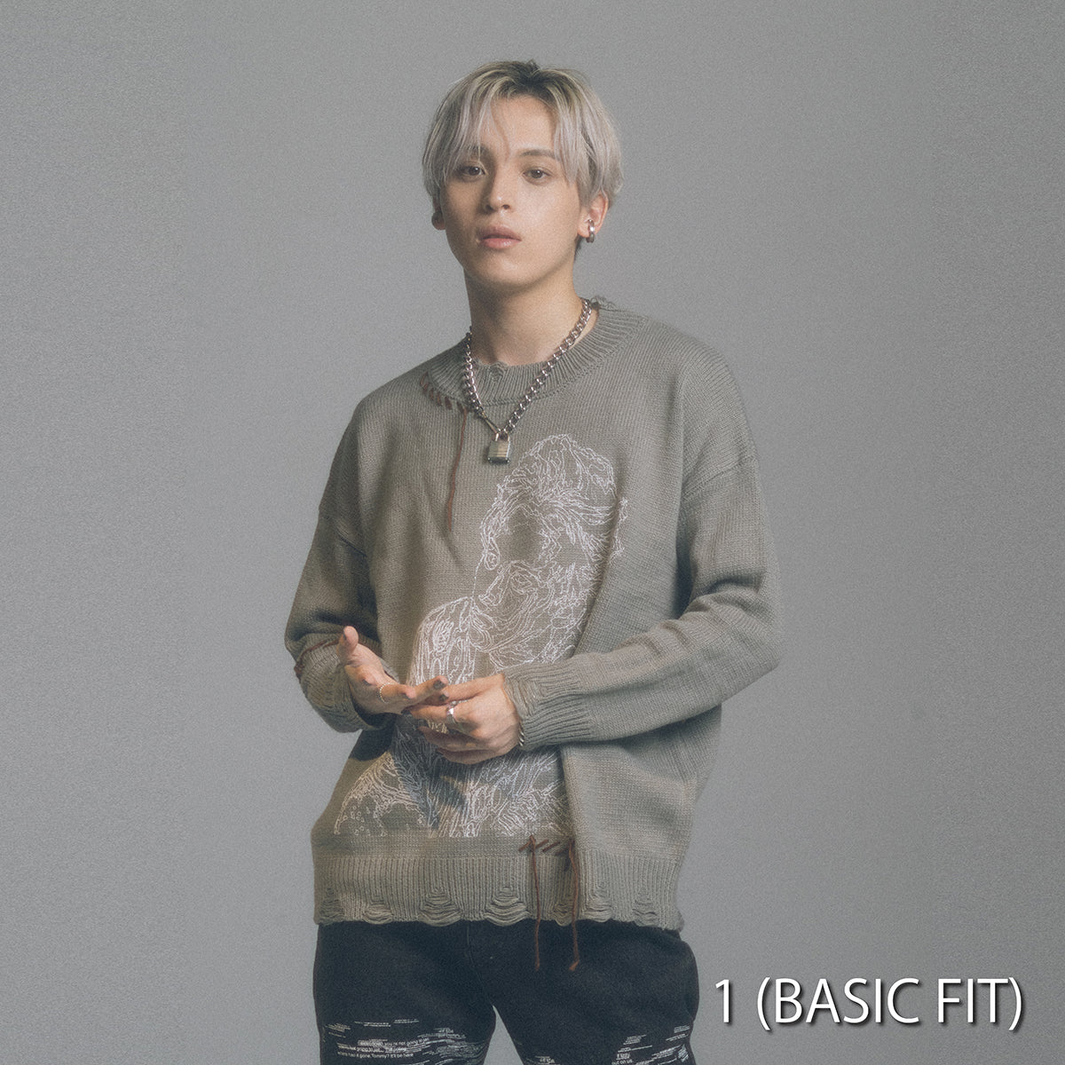 Novel Core × A Good Bad Influence” Outline Sweater Gray – BMSG